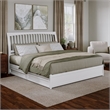 Roslyn King Platform Bed with Panel Footboard & 2 Storage Drawers in White