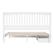Roslyn King Platform Bed with Panel Footboard & 2 Storage Drawers in White