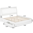 Roslyn King Platform Bed with Panel Footboard & 2 Storage Drawers in White