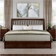 Roslyn King Platform Bed with Panel Footboard & 2 Storage Drawers in Walnut