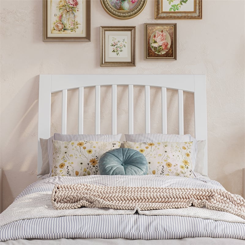 Roslyn Twin XL Wood Platform Bed with Panel Footboard & Twin XL Trundle in White