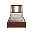 Roslyn Twin XL Wood Platform Bed with Panel Footboard &  Trundle in Walnut