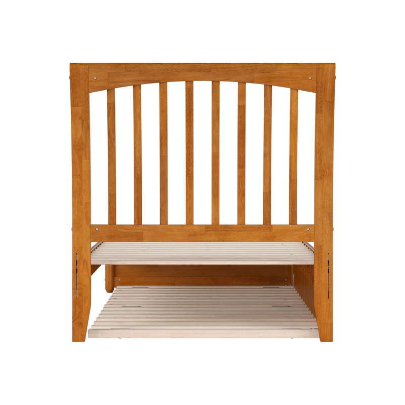 Roslyn Twin XL Platform Bed with Panel Footboard & TXL Trundle in Light Toffee