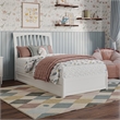 Roslyn Twin Wood Platform Bed with Panel Footboard and Twin Trundle in White