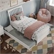 Roslyn Twin Wood Platform Bed with Panel Footboard and Twin Trundle in White
