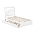 Roslyn Twin Wood Platform Bed with Panel Footboard and Twin Trundle in White