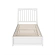 Roslyn Twin Wood Platform Bed with Panel Footboard and Twin Trundle in White