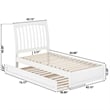 Roslyn Twin Wood Platform Bed with Panel Footboard and Twin Trundle in White