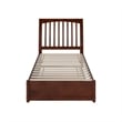 Roslyn Twin Wood Platform Bed with Panel Footboard and Twin Trundle in Walnut