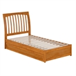 Roslyn Twin Platform Bed with Panel Footboard & Twin Trundle in Light Toffee
