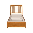 Roslyn Twin Platform Bed with Panel Footboard & Twin Trundle in Light Toffee