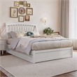 Roslyn Full Wood Platform Bed with Panel Footboard and Twin Trundle in White