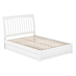 Roslyn Full Wood Platform Bed with Panel Footboard and Twin Trundle in White