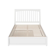Roslyn Full Wood Platform Bed with Panel Footboard and Twin Trundle in White