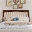 Roslyn Full Wood Platform Bed with Panel Footboard and Twin Trundle in Walnut