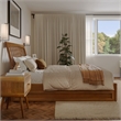 Roslyn Full Platform Bed with Panel Footboard & Twin Trundle in Light Toffee