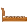 Roslyn Full Platform Bed with Panel Footboard & Twin Trundle in Light Toffee