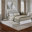 Roslyn Queen Wood Platform Bed with Panel Footboard and Twin XL Trundle in White