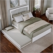 Roslyn Queen Wood Platform Bed with Panel Footboard and Twin XL Trundle in White