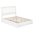 Roslyn Queen Wood Platform Bed with Panel Footboard and Twin XL Trundle in White
