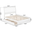 Roslyn Queen Wood Platform Bed with Panel Footboard and Twin XL Trundle in White