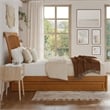 Roslyn Queen Platform Bed with Panel Footboard & TXL Trundle in Light Toffee