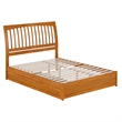 Roslyn Queen Platform Bed with Panel Footboard & TXL Trundle in Light Toffee
