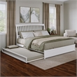 Roslyn King Wood Platform Bed with Panel Footboard and Twin XL Trundle in White