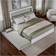 Roslyn King Wood Platform Bed with Panel Footboard and Twin XL Trundle in White