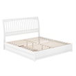 Roslyn King Wood Platform Bed with Panel Footboard and Twin XL Trundle in White