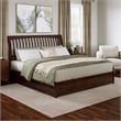 Roslyn King Wood Platform Bed with Panel Footboard and Twin XL Trundle in Walnut