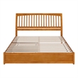 Roslyn King Wood Platform Bed with Panel Footboard & TXL Trundle in Light Toffee
