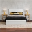Malta Full Wood Platform Bed with Panel Footboard and Twin Trundle in White