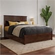 Malta Full Wood Platform Bed with Panel Footboard and Twin Trundle in Walnut