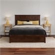 Malta Full Wood Platform Bed with Panel Footboard and Twin Trundle in Walnut
