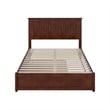 Malta Full Wood Platform Bed with Panel Footboard and Twin Trundle in Walnut