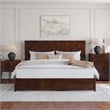 Malta King Wood Platform Bed with Panel Footboard and Twin XL Trundle in Walnut