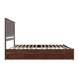Malta King Wood Platform Bed with Panel Footboard and Twin XL Trundle in Walnut