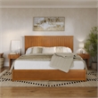 Malta King Wood Platform Bed with Panel Footboard & TXL Trundle in Light Toffee