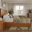 Malta King Wood Platform Bed with Panel Footboard & TXL Trundle in Light Toffee
