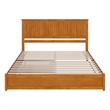 Malta King Wood Platform Bed with Panel Footboard & TXL Trundle in Light Toffee