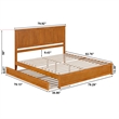 Malta King Wood Platform Bed with Panel Footboard & TXL Trundle in Light Toffee