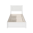Malta Twin XL Wood Platform Bed with Panel Footboard & Storage Drawers in White