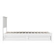 Malta Twin XL Wood Platform Bed with Panel Footboard & Storage Drawers in White