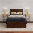 Malta Twin XL Wood Platform Bed with Panel Footboard & Storage Drawers in Walnut