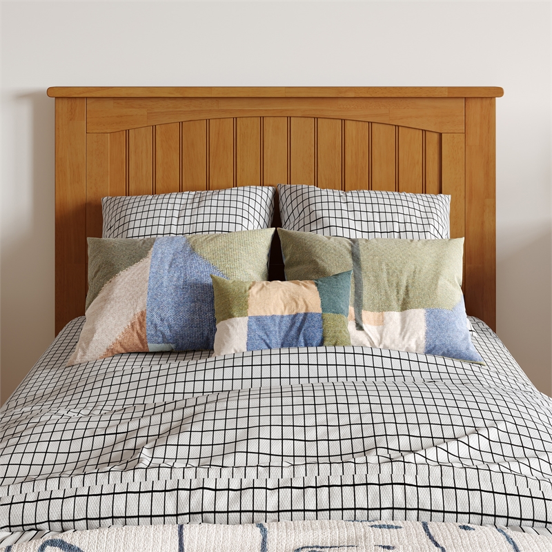 Malta Twin XL Wood Platform Bed with Panel Footboard & Drawers in Light Toffee