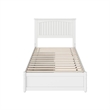 Malta Twin Wood Platform Bed with Panel Footboard and Storage Drawers in White