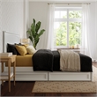 Malta Full Wood Platform Bed with Panel Footboard and Storage Drawers in White