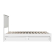Malta Full Wood Platform Bed with Panel Footboard and Storage Drawers in White