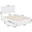 Malta Full Wood Platform Bed with Panel Footboard and Storage Drawers in White